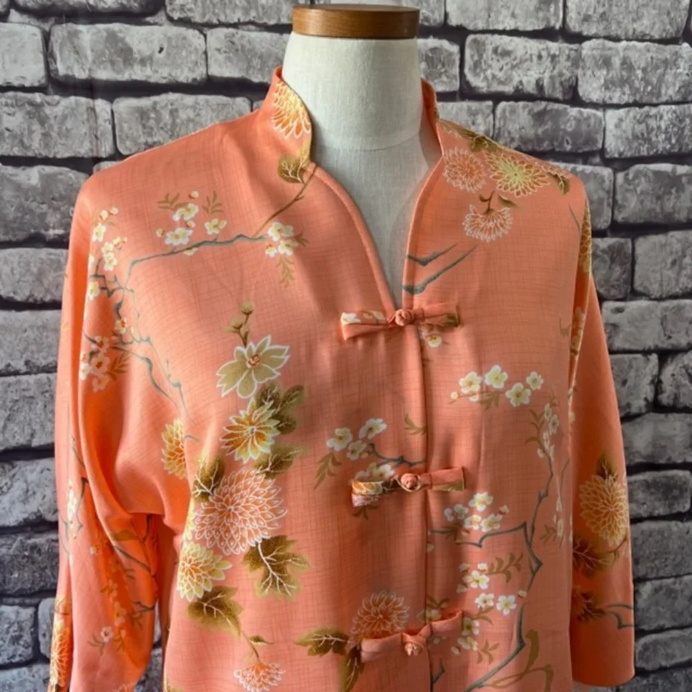 Andrade For Polynesian Casuals NWT Button Down Blouse Size 16 - Picture 2 of 9